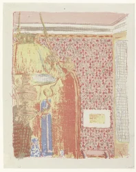 Interior with Pink Wallpaper and Lamp (Landscapes and Interiors)