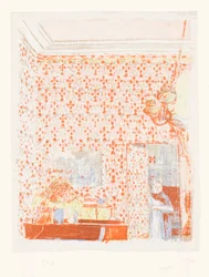 Interior with Pink Wallpaper I