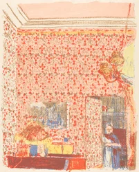 Interior with Pink Wallpaper