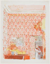Interior with Pink Drapes I