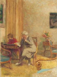Madam Hessel and Lulu in the Small Lounge of the Clayes, c.1934-1935