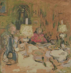 The Dinner with Two Lamps, Rue de Calais, 1913