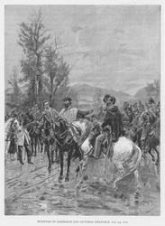 Meeting of Garibaldi with Victor Emmanuel (engraving)