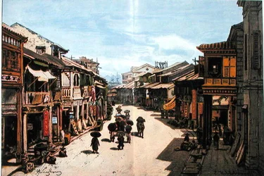 A Street in Hong Kong in the Mid-Nineteenth Century