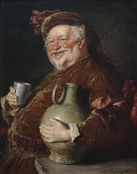 Falstaff with a Tankard of Wine and Tin Cup, 1910