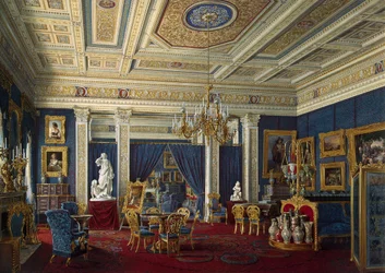 Blue Drawing-Room in the Mariinsky Palace in Saint Petersburg, Mid 19th Century