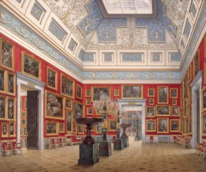 Interiors of the New Hermitage. The Room of Flemish painting, 1854