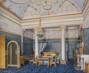 Interiors of the Winter Palace. The Bedchamber of Empress Alexandra Fyodorovna
