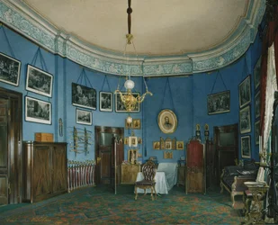 Interiors of the Winter Palace. The Bedroom of Crown Prince Nikolay Aleksandrovich, 1865