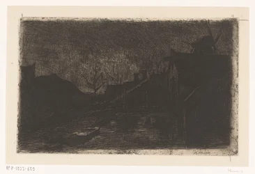Landscape with Houses and Mill at Evening