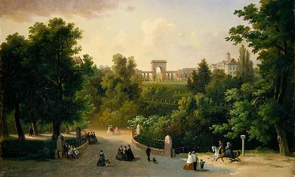 View from the Karlsaue Gardens to the Friedrichsplatz