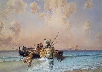 Back from fishing, by Eduardo Dalbono