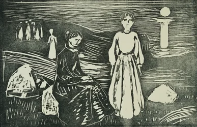 Women on the Seashore on a Summer Night