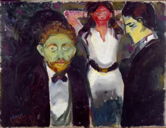 Jealousy, painting by Edvard Munch (1863-1944), c. 1907, 75 x 97.5 cm, Oslo, Kommunes Kunstsamlinger, Munch-Museet (Munch Museum)
