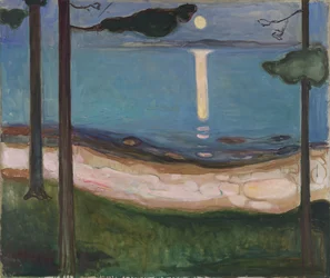 Moonlight, Nordic Landscape. Painting by Edvard Munch (1863-1944), 1895. Dimensions: 93 x 110 cm. Oslo, National Gallery