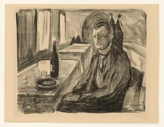 Self-Portrait with Wine Bottle