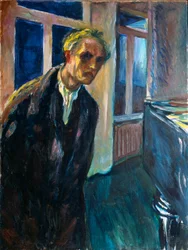 Self Portrait or Man Walking Night (1923-1924) by Edvard Munch