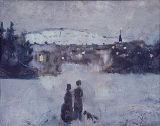 Winter Landscape in Twilight