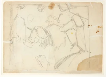 Sketch for a Landscape, Three Dancing Figures Indicated