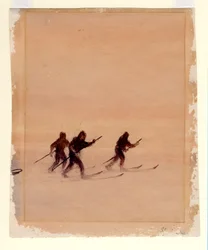 Men on skis, 1901-04