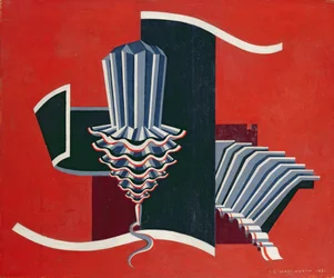 Composition on a Red Ground