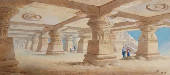 Rock Cut Temple, Ellora, Maharashtra, India, 1878