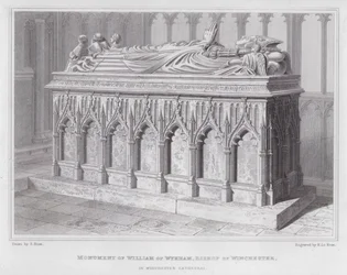 Monument of William of Wykham, Bishop of Winchester, in Winchester Cathedral