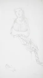 Female Torso and Drapery Study