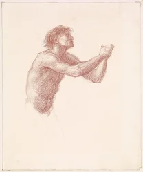 The Hill of Venus - Male Nude - Study of One of the Reapers for Reapers Appealing to Venus