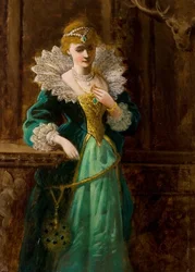 Amy Robsart Looking at the Portrait of Leicester, Late 19th Century