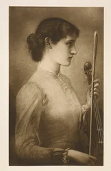 A Portrait. Reproduction of the Painting by the Pre-Raphaelite Artist Edward Burne-Jones