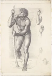 Male Nude - Study for St Christopher