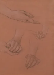 Studies of Hands for the Portrait of Mary Gaskell