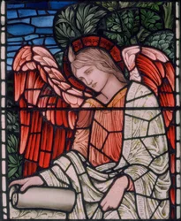 St Mary The Virgin, Angel with Scroll (detail), 1895
