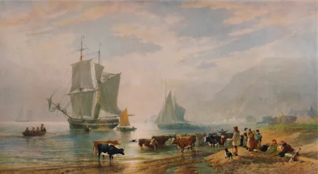 A Summer Evening: Landing Cattle, 1858