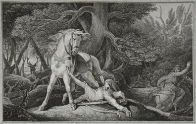 Death of William Rufus, engraved by Neagle, illustration from David Hume