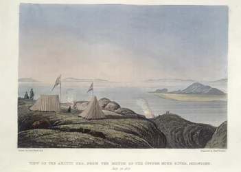 View of the Arctic sea, from the mouth of the Coppermine River, Midnight, July 20