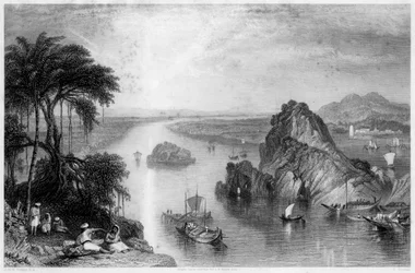 Rocks at Colgong on the Ganges, India