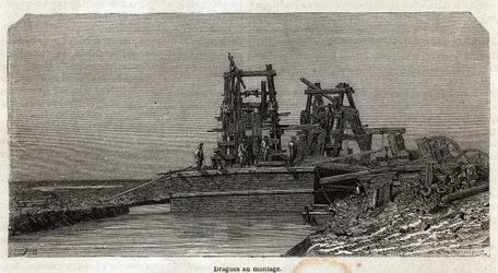 Dredges on the Suez Canal