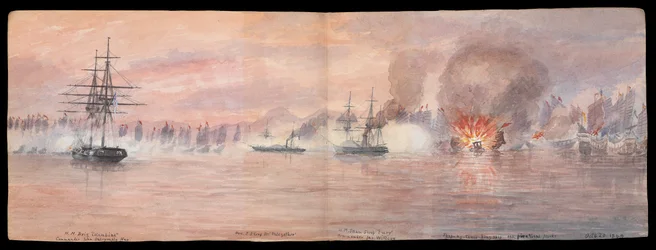 Private Illustrated Journal of Dr E H Cree, Volume XII 1849, Fold out opposite page 73-74, 