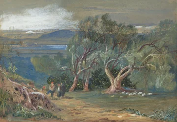 A distant view of Corfu from Viros