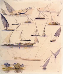 Studies of Various Egyptian Boats