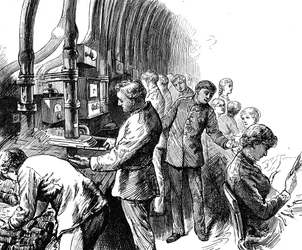 Engraving Depicting the Pneumatic Dispatch by Edward Linley Sambourne