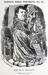Illustrated portrait of Mary Elizabeth Braddon (Maxwell)