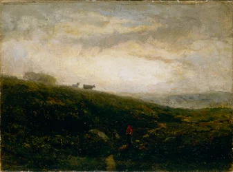 Untitled (cows descending hillside)