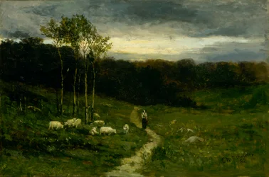 Woman Walking Down Path