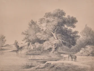 Landscape with Horses by a River