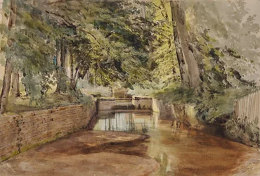 River Scene with Semi-Dry River Bed