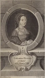 Catherine Howard, fifth wife of King Henry VIII (engraving)