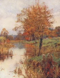 The dead leaves fall gently and sadly through the calm, sweet air
